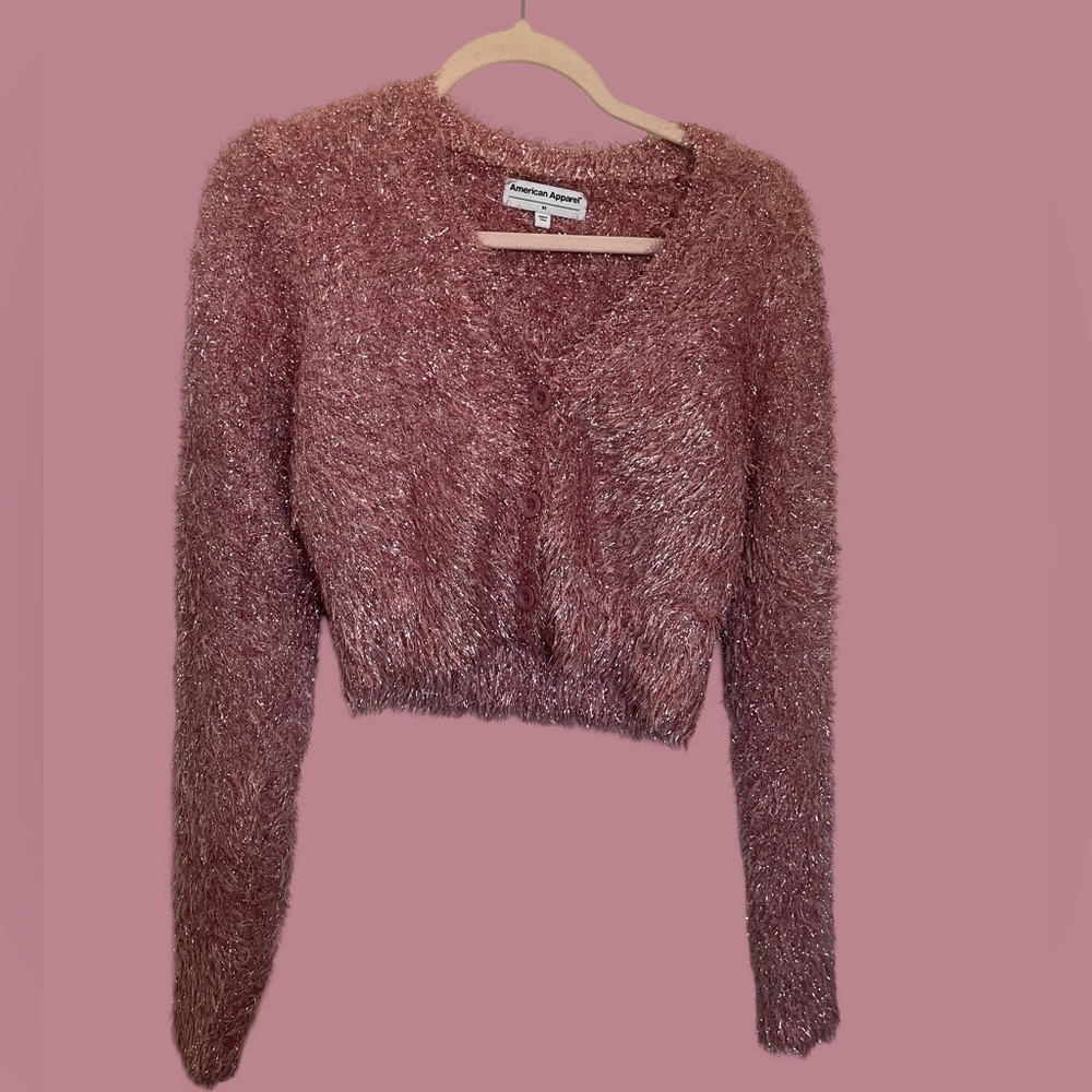 American Apparel Tinsel Crop Cardigan